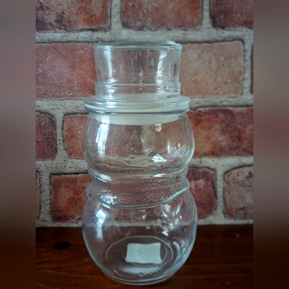 Vintage Libbey Clear Glass Jar Snowman Shape Christmas Cookie/Candy Jar … - Picture 2 of 7